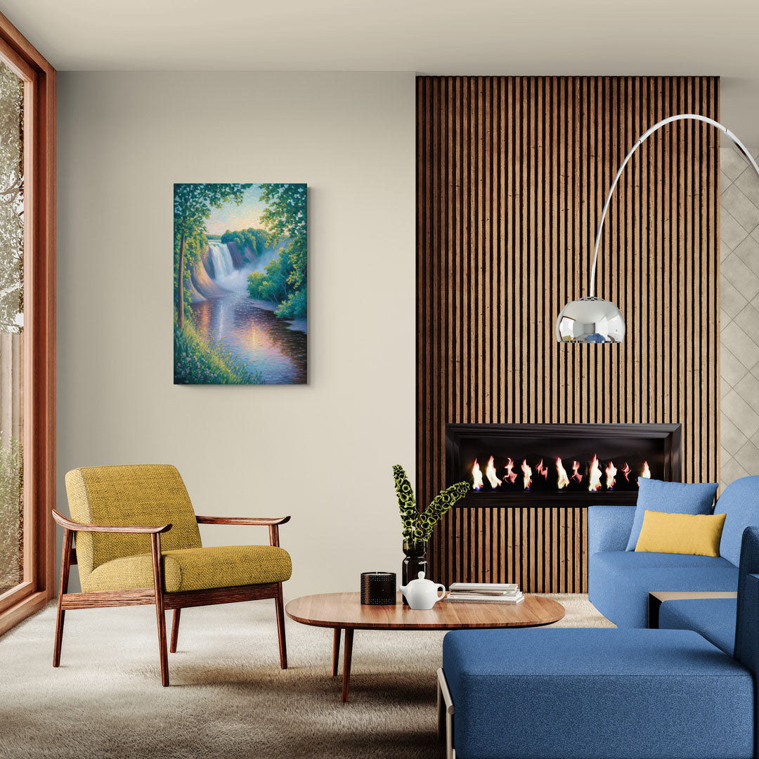 Montmorency Falls Panorama - Canvas Wall Art Living Room