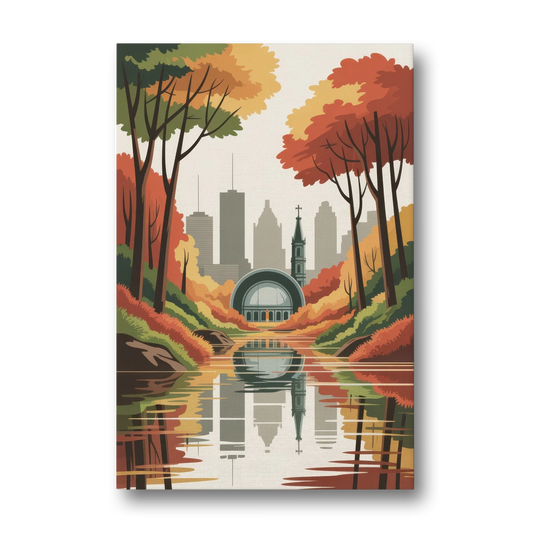 Montreal Autumn Foliage - Canvas Wall Art - Front