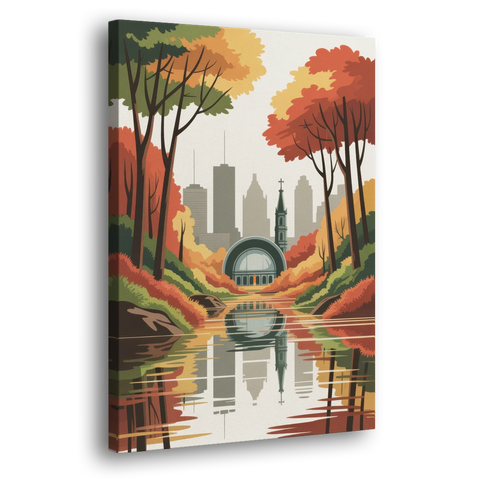 Montreal Autumn Foliage - Canvas Wall Art - Side