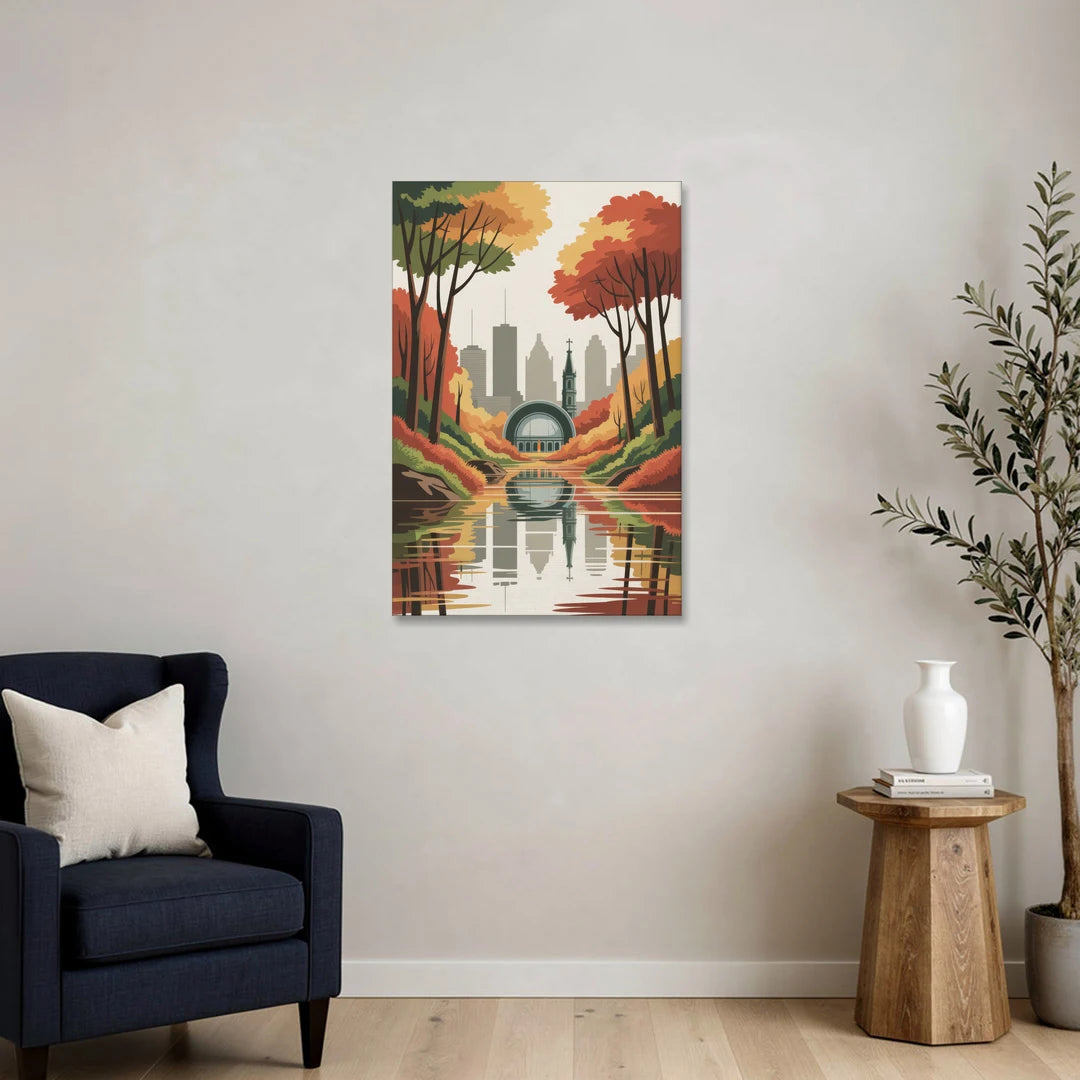Montreal Autumn Foliage - Canvas Wall Art - Sofa - 24x36