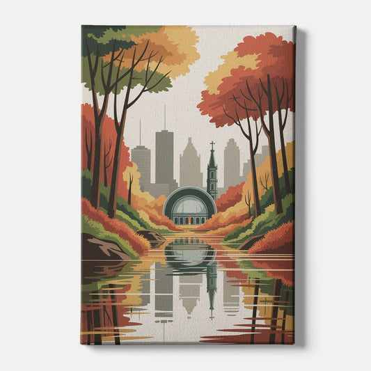 Montreal Autumn Foliage - Canvas Wall Art