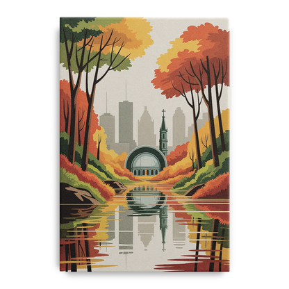 Montreal Autumn Foliage Front - Canvas Wall Art