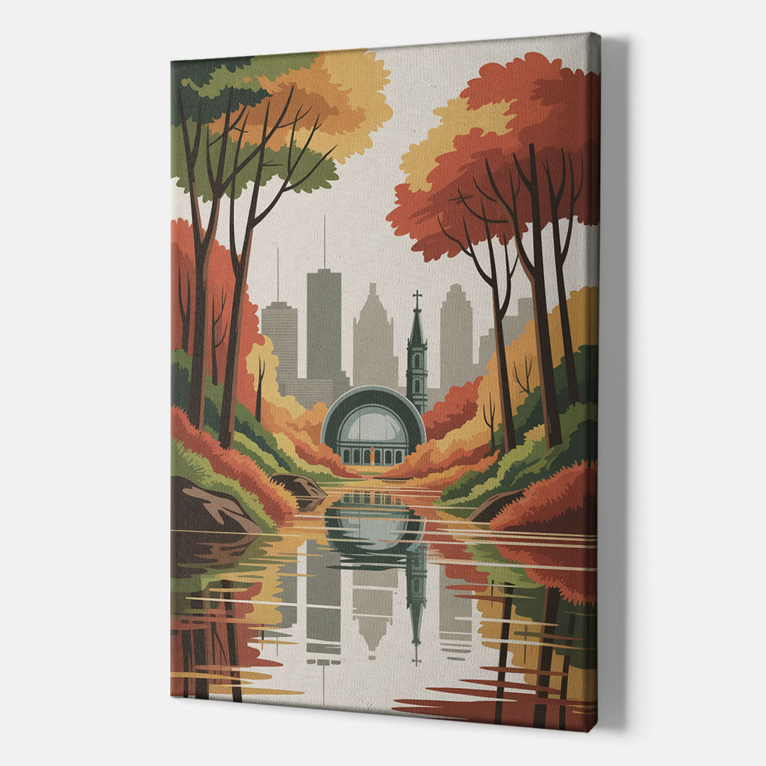Montreal Autumn Foliage - Canvas Print Art Sides