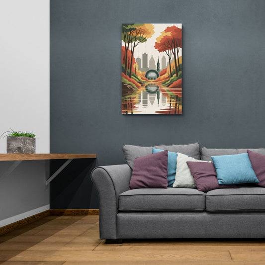 Montreal Autumn Foliage - Canvas Wall Art Living Room