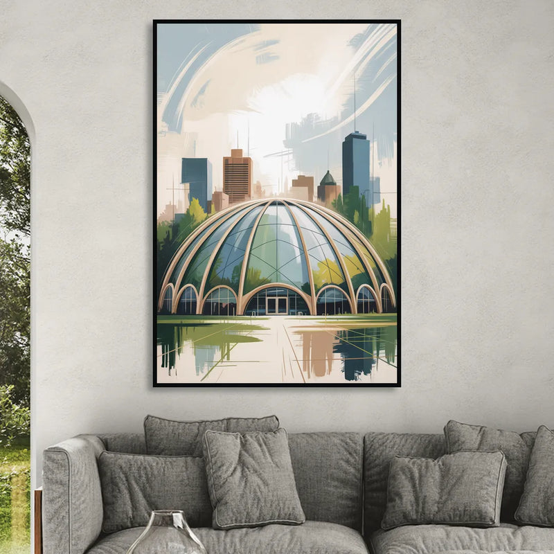 Montreal Biodome Wonder Living Room - Black Canvas Wall Art