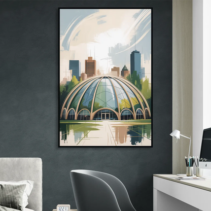 Montreal Biodome Wonder Sitting Room - Black Canvas Wall Art