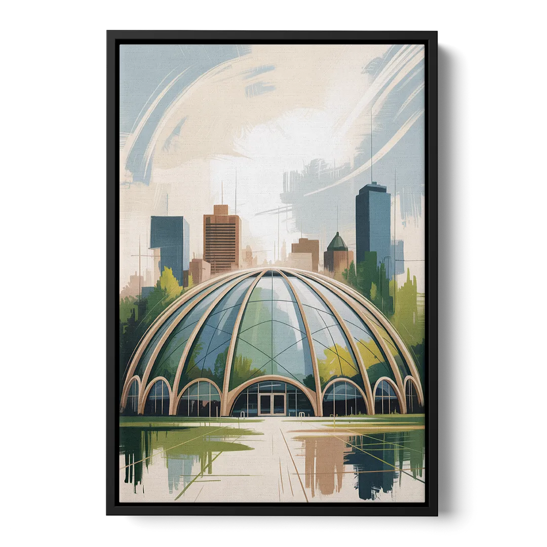 Montreal Biodome Wonder Front - Black Canvas Wall Art