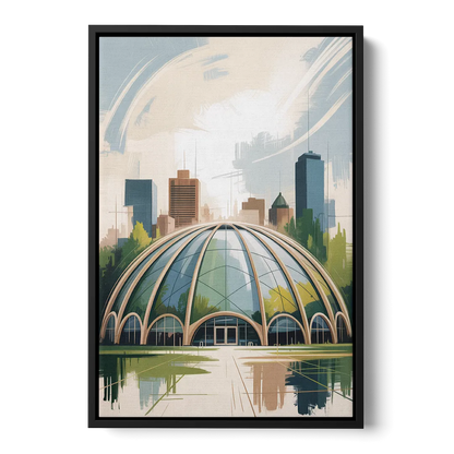 Montreal Biodome Wonder Front - Black Canvas Wall Art