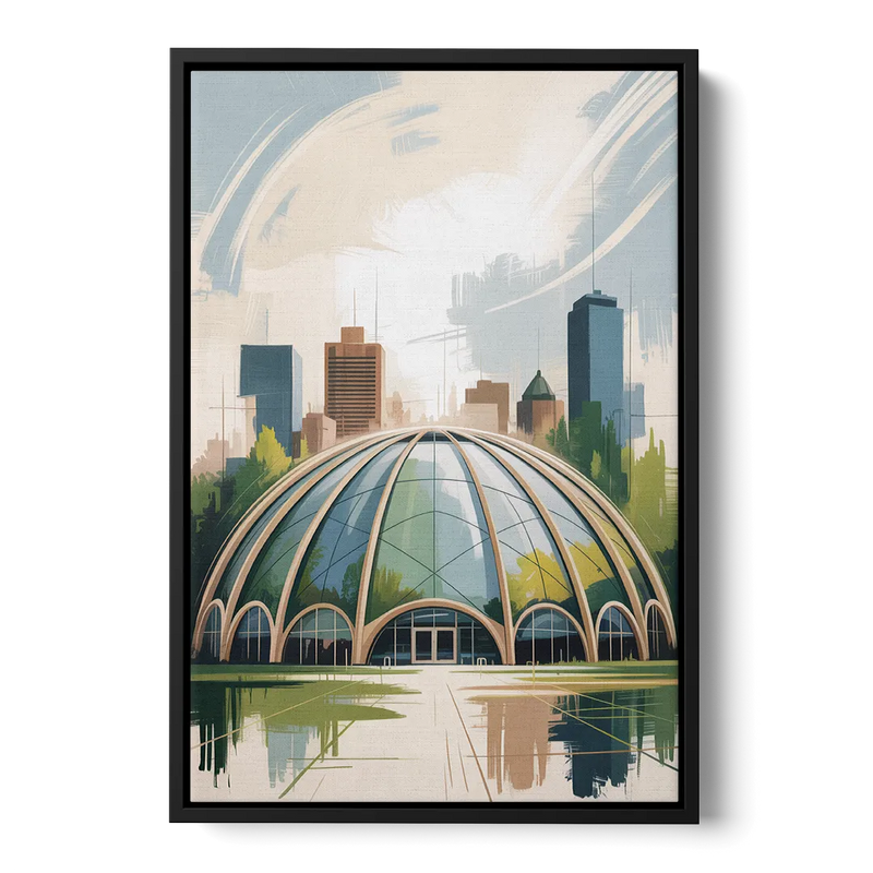 Montreal Biodome Wonder Front - Black Canvas Wall Art