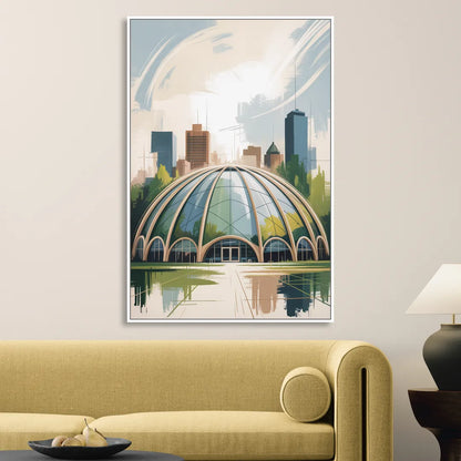 Montreal Biodome Wonder Living Room - White Canvas Wall Art