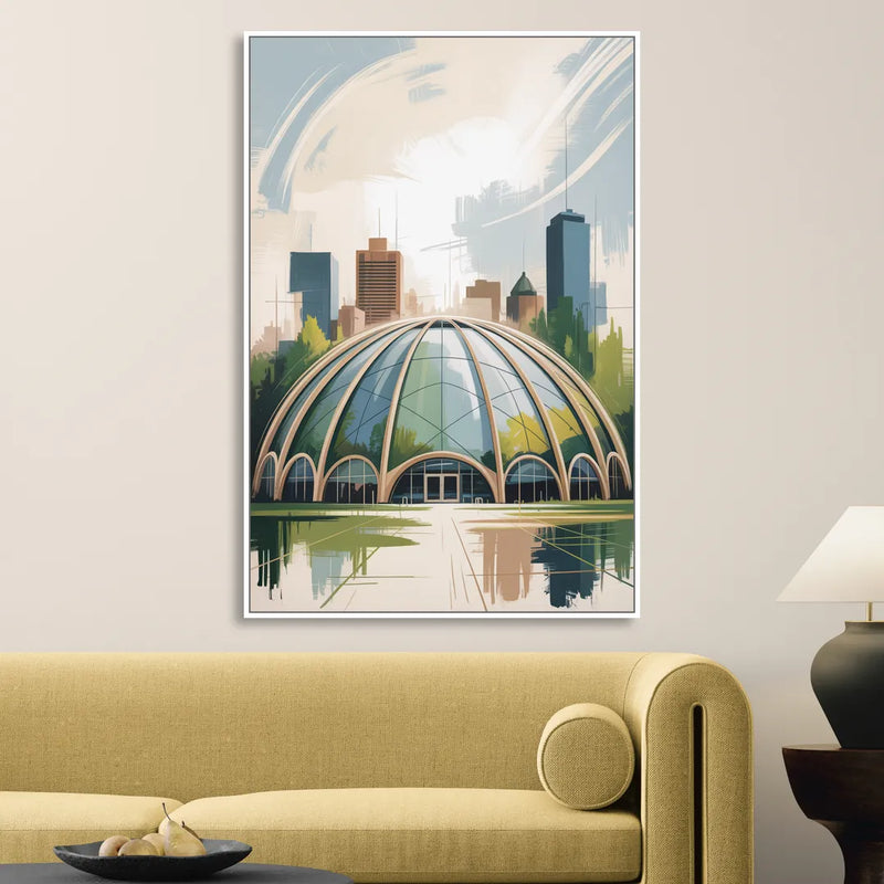 Montreal Biodome Wonder Living Room - White Canvas Wall Art