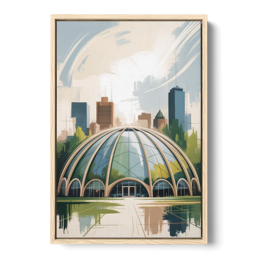 Montreal Biodome Wonder - Oak Framed Canvas Wall Art - Front