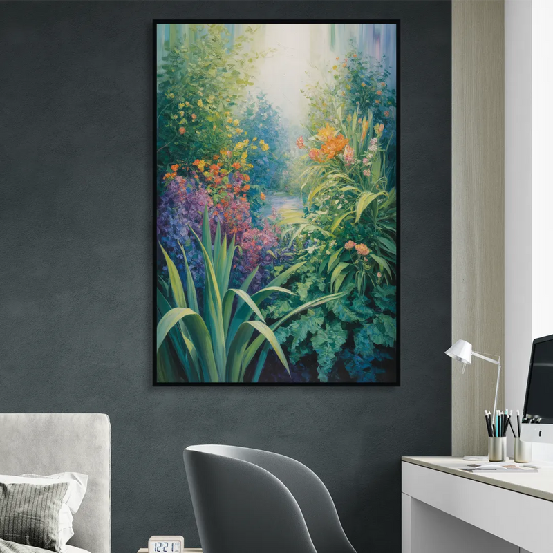 Montreal Botanical Garden Living Room - Black Canvas Wall Art