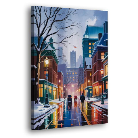 Montreal City in Winter - Canvas Wall Art
