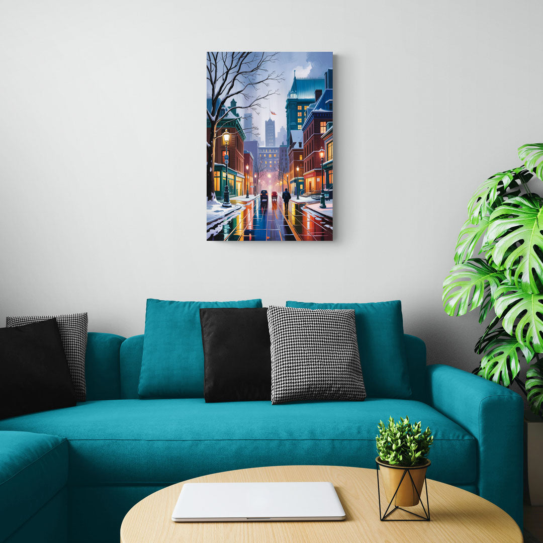 Montreal City in Winter - Canvas Wall Art Living Room