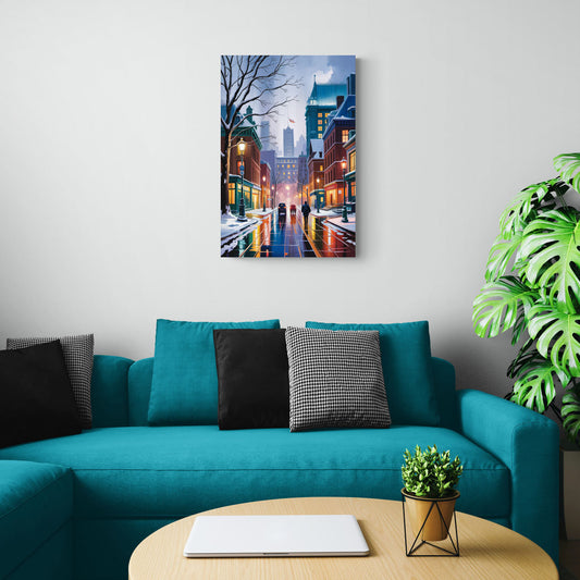 Montreal City in Winter - Canvas Wall Art Living Room