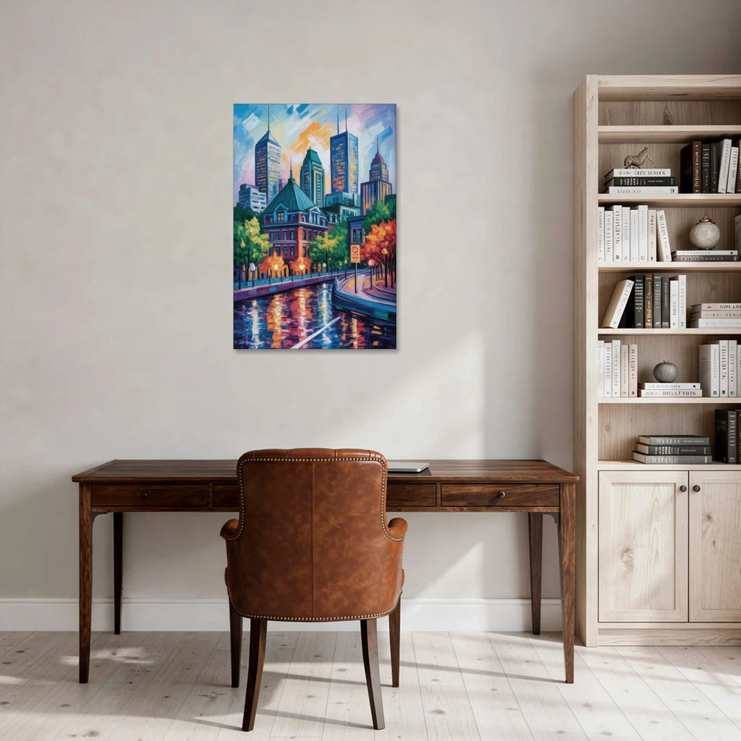 Montreal Cityscape - Canvas Wall Art - Office - 24x36