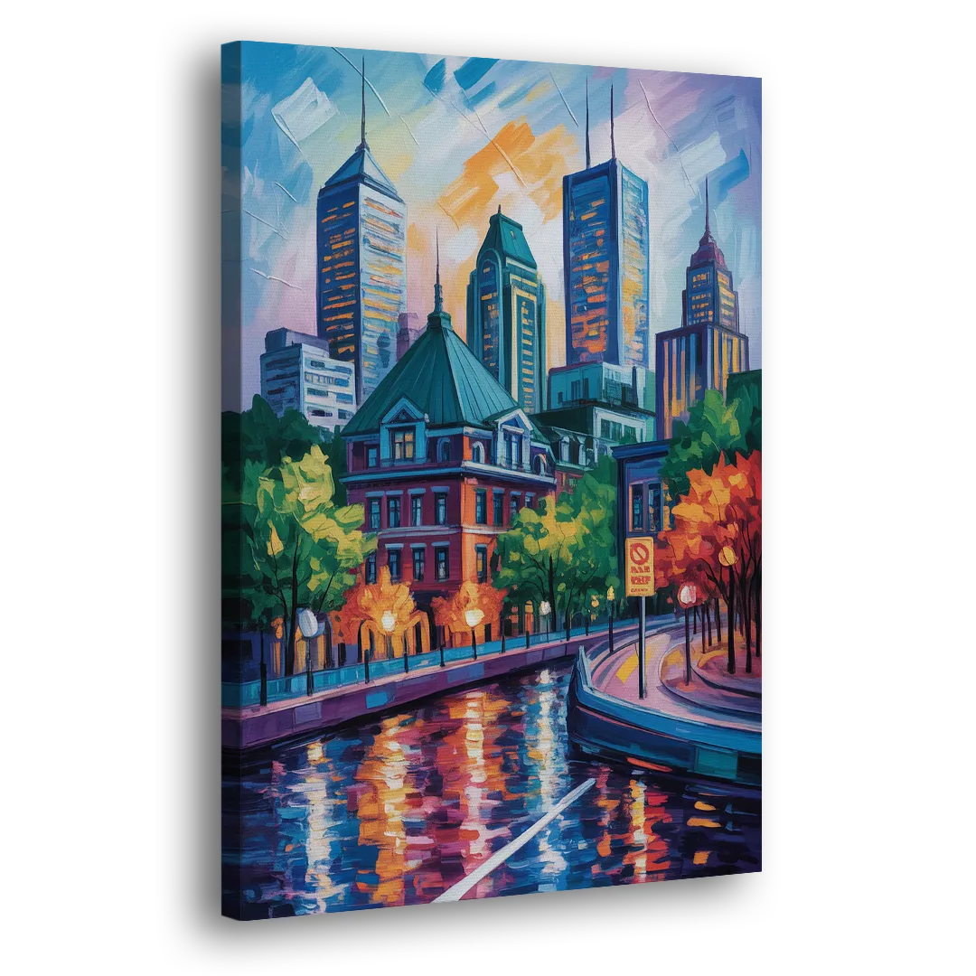Montreal Cityscape Side - Canvas Wall Art