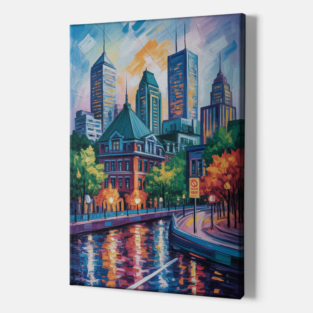 Montreal Cityscape - Canvas Print Art Sides