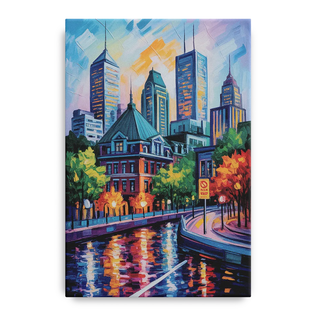 Montreal Cityscape Front - Canvas Wall Art