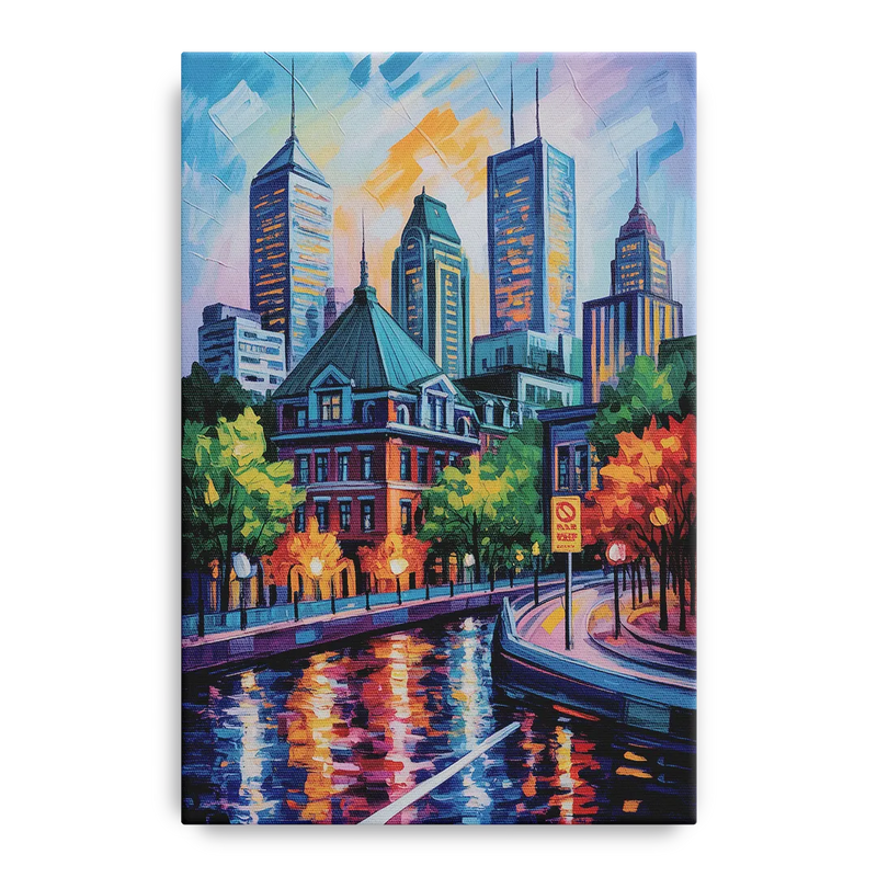 Montreal Cityscape Front - Canvas Wall Art