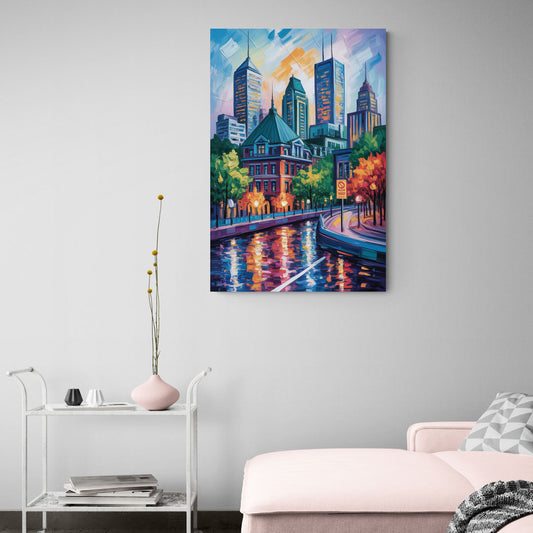 Montreal Cityscape - Canvas Wall Art Living Room