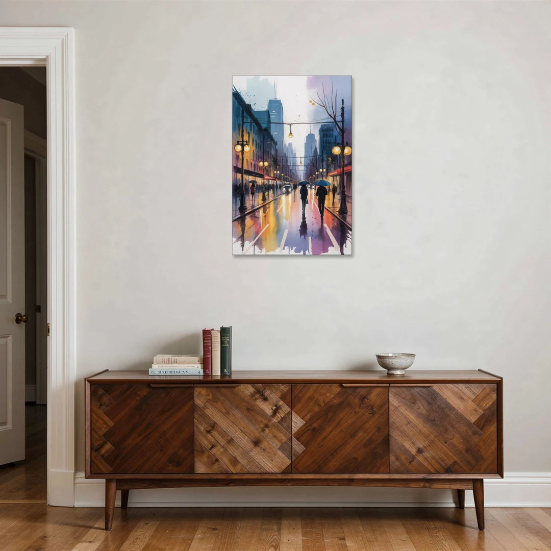 Montreal Evening Street Lights - Canvas Wall Art - Coffee Table - 24x36