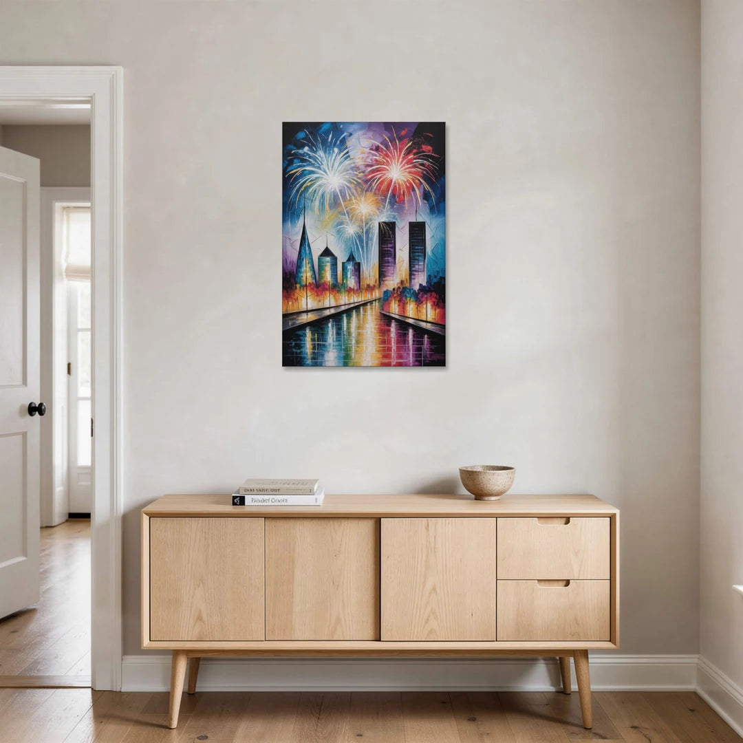 Montreal Fireworks Festival - Canvas Wall Art - Coffee Table - 24x36