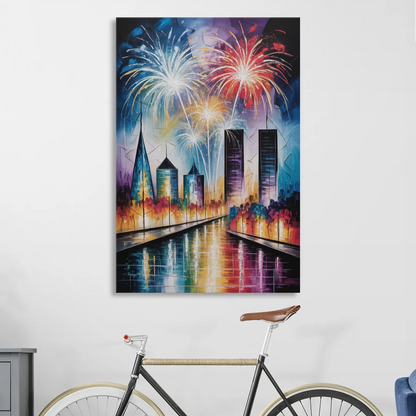 Montreal Fireworks Festival Living Room - Canvas Wall Art