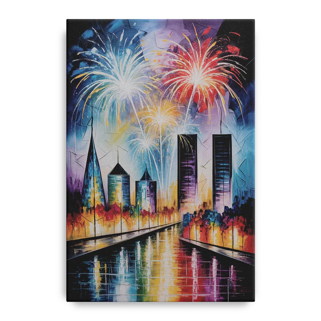 Montreal Fireworks Festival Front - Canvas Wall Art