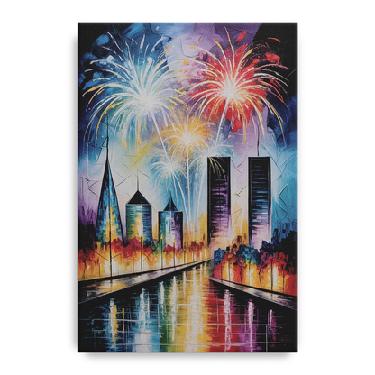 Montreal Fireworks Festival Front - Canvas Wall Art