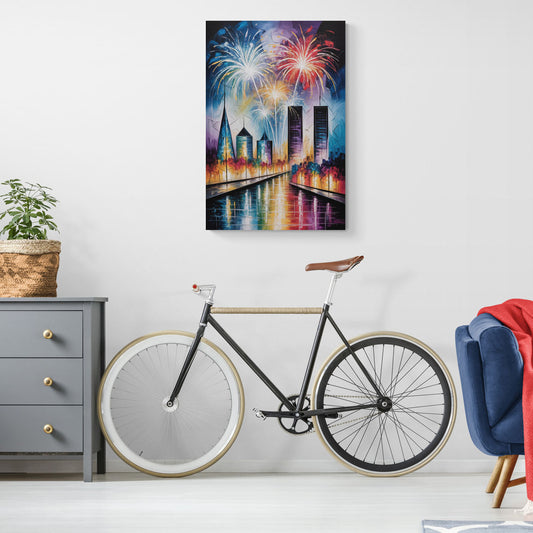Montreal Fireworks Festival - Canvas Wall Art Living Room