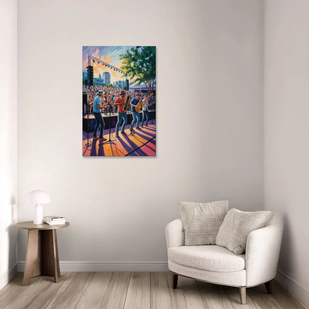 Montreal Jazz Festival Scene - Canvas Wall Art - Sofa - 24x36