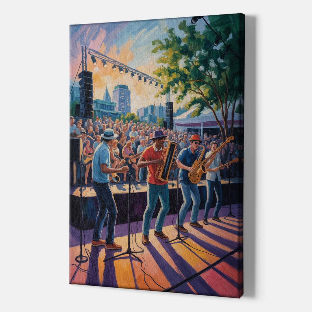 Montreal Jazz Festival Scene - Canvas Print Art Sides