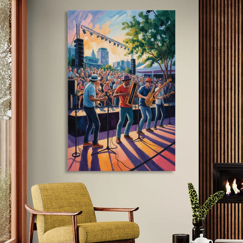 Montreal Jazz Festival Scene Sitting Room - Canvas Wall Art