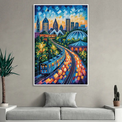 Montreal Metro Art Sitting Room - White Canvas Wall Art