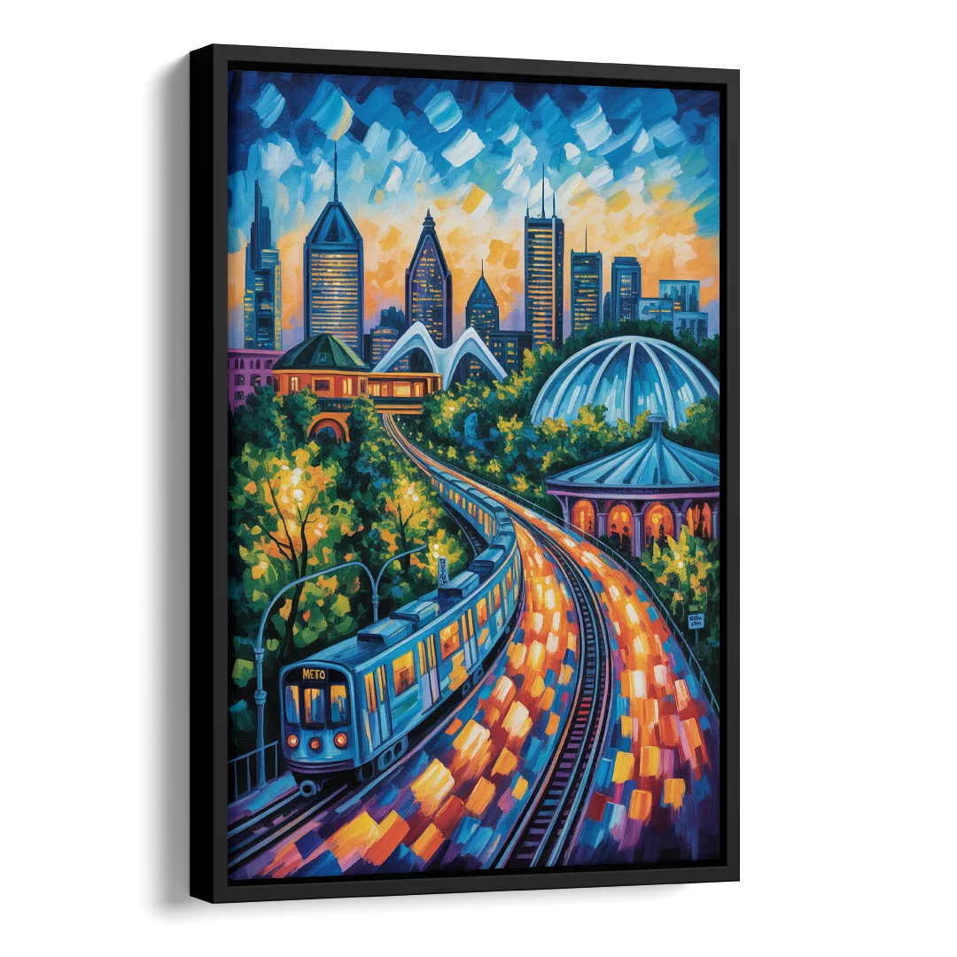 Montreal Metro Art Side - Black Canvas Wall Art