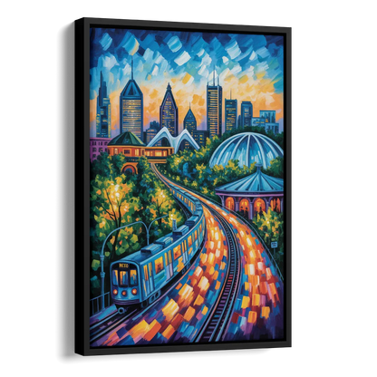 Montreal Metro Art Side - Black Canvas Wall Art