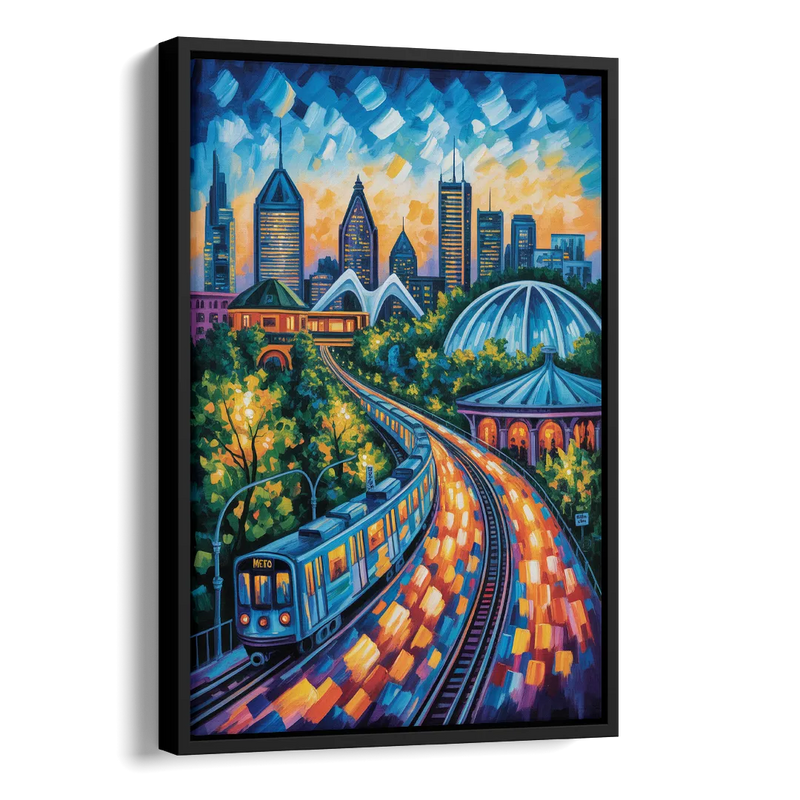 Montreal Metro Art Side - Black Canvas Wall Art