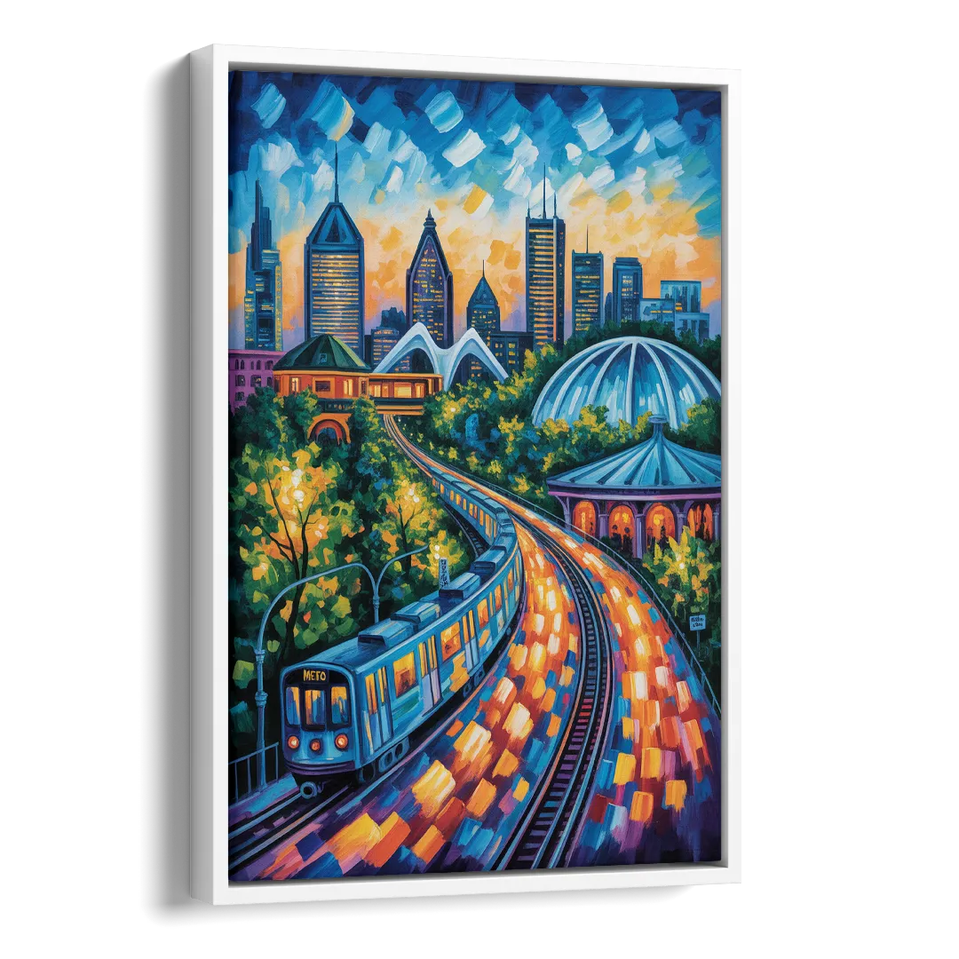 Montreal Metro Art Side - White Canvas Wall Art