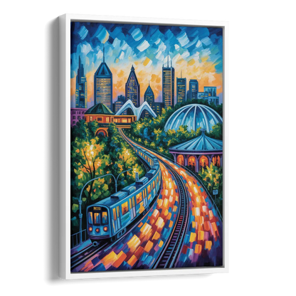 Montreal Metro Art Side - White Canvas Wall Art