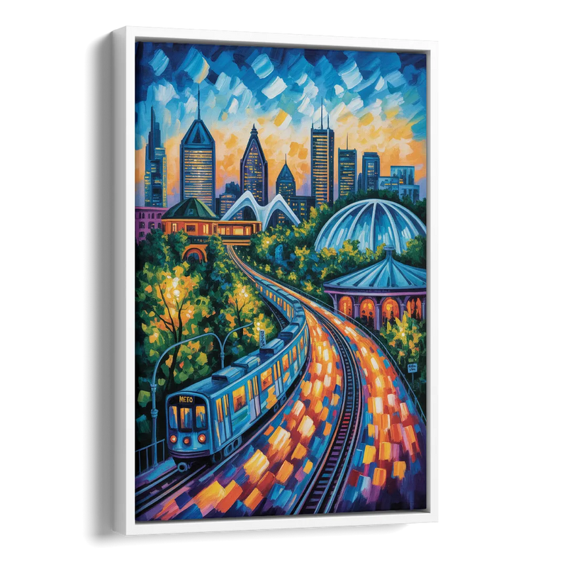 Montreal Metro Art Side - White Canvas Wall Art