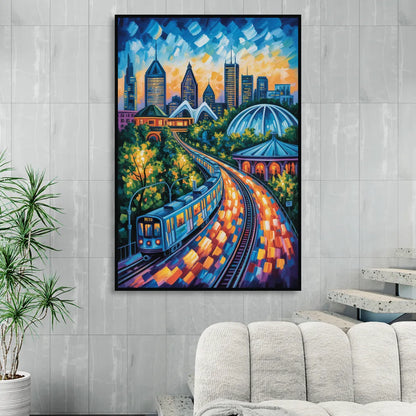 Montreal Metro Art Living Room - Black Canvas Wall Art