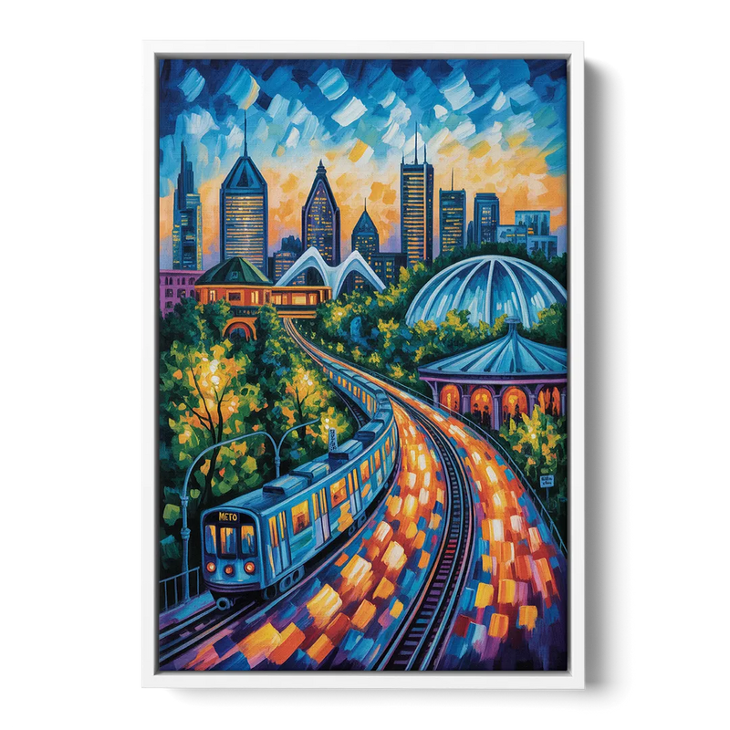 Montreal Metro Art Front - White Canvas Wall Art