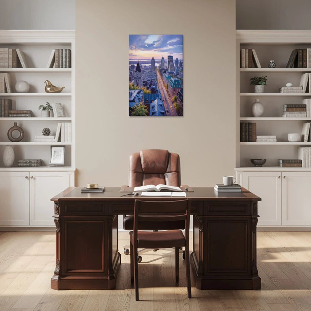 Montreal Rooftop View - Canvas Wall Art - Office - 24x36