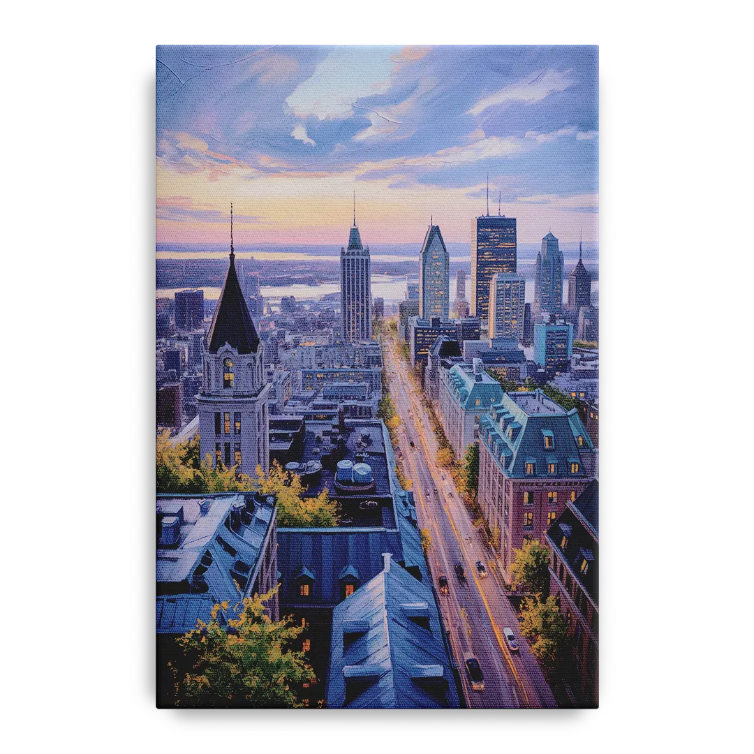 Montreal Rooftop View Front - Canvas Wall Art