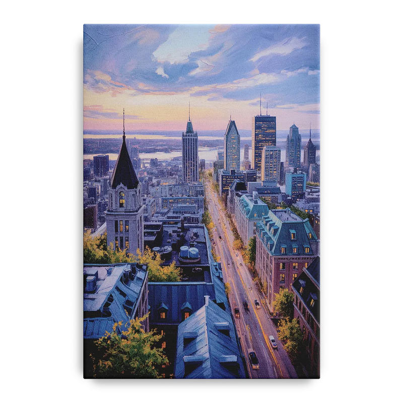 Montreal Rooftop View Front - Canvas Wall Art