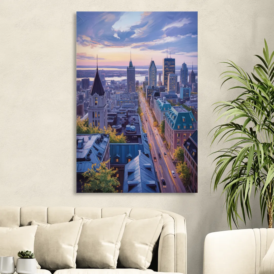 Montreal Rooftop View Sitting Room - Canvas Wall Art