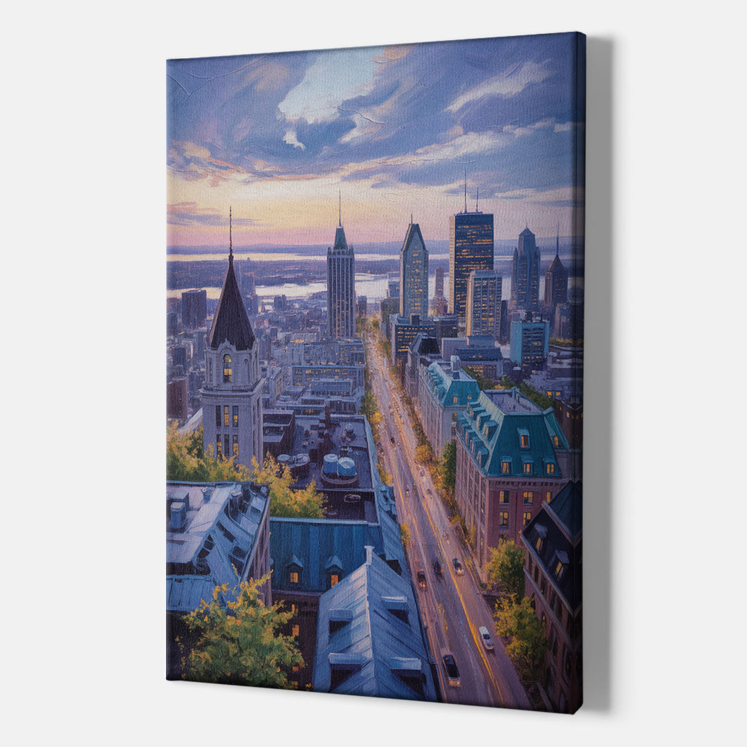 Montreal Rooftop View - Canvas Print Art Sides