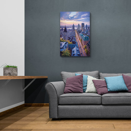 Montreal Rooftop View - Canvas Wall Art Living Room